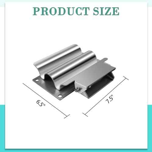 SH675SS Stainless Steel Tool Rack Holder, Heavy Duty Mount for Trucks, Trailers, Garage Walls, Holds Shovels, Rakes, Hand Tools