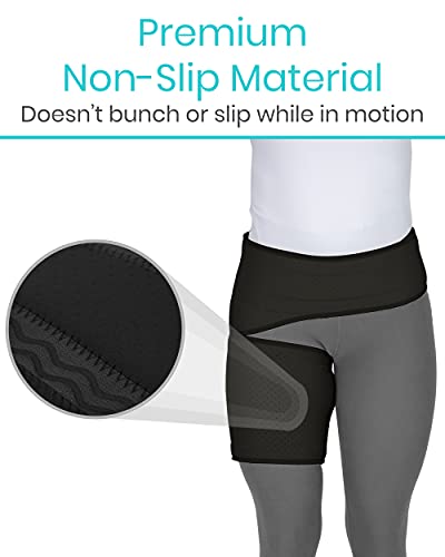 Vive Hip and Groin Brace - Sciatica Brace - Bursitis Hip Pain Relief for Women and Men - Hip Flexor Compression Wrap Support - Thigh, Hamstring Recovery for Joints, Nerve Pulled Muscles and Arthritis