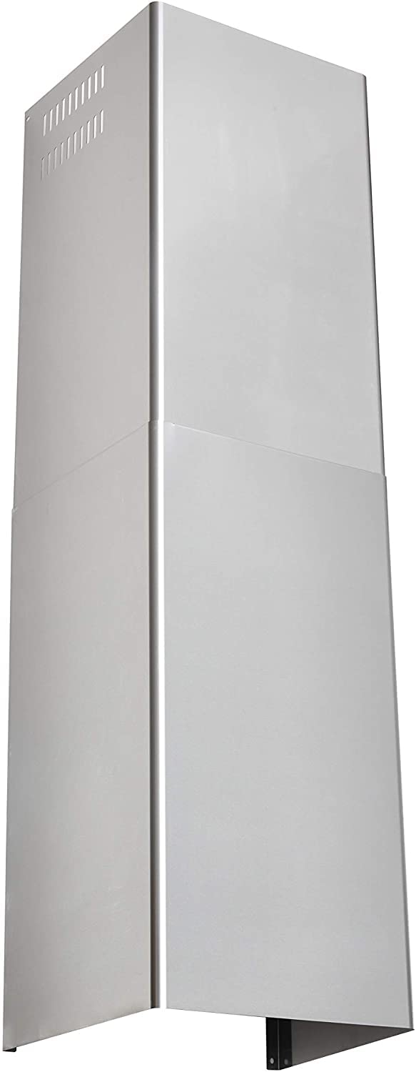 Wall Mount Range Hood Extension Duct Stainless Steel Adjustable Pipe Mount Brackets Included Rust Resistant Easy Clean up to 9 ft.