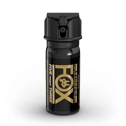 ACK, LLC Fox Labs 1.5 Ounce 2% OC 5.3-mm Flip Top Stream Pepper Spray, Black
