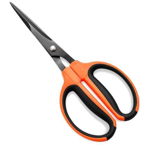 GROWNEER 1 Packs Trimming Scissors Teflon Coated Non Stick Blades Pruning Shears Gardening Hand Pruning Snips with Straight Stainless Steel Precision Blade