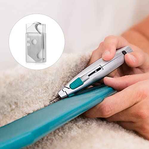 Utility Hook Blade Razor Knife for Carpet & Roofing - Box Cutter Blades Refills (20 Pieces) with Plastic Storage Box