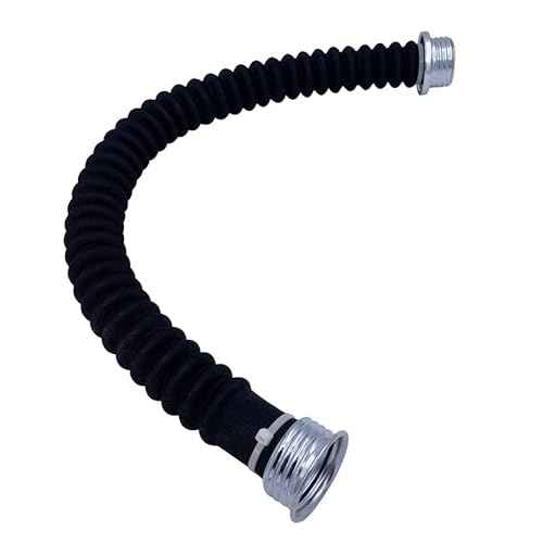 2 PCS Kawazey 0.5M Rubber Gas Mask Hose with Fabric Protection for Connection with The Filter Boxes and Gas Masks(Black)