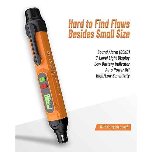 Gas Leak Detector; VITITE Propane and Natural Gas Detector; Mini Portable Gas Alarm to Locate Combustible Gas Leak Sources for Home and RV (Includes 2 Batteries & Carrying Pouch) - Orange