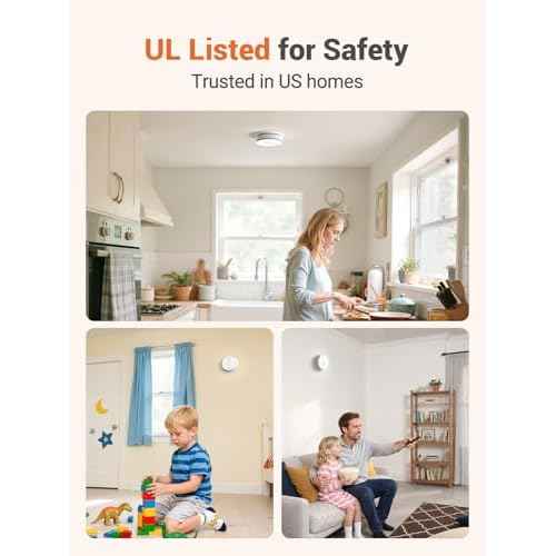 Jemay Smoke Detector Combination Smoke & Carbon Monoxide Alarm, 10-Year Battery Powered CO Detectors with Test & Silence Button, Bilingual Voice Alerts,UL 217-9th CO Fire Alarm Combo for Home,1 Pack