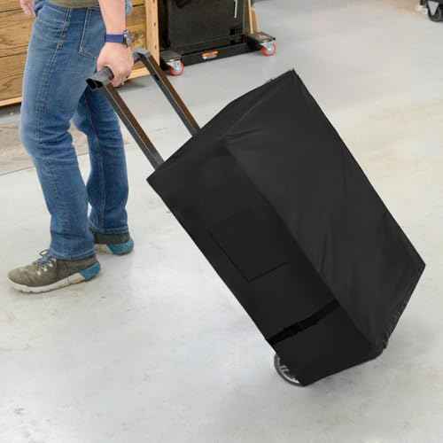 Rolling Tool Box Cover for Stackable Tool Box System with Wheels, Black