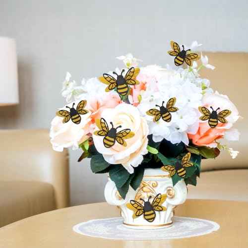 24PCS 3D Bee Stickers Removable Mural Decals Bumble Bee Stickers Honey Party Wall Decor Crafts Embellishments Cute Sticky Birthday Party Decorations