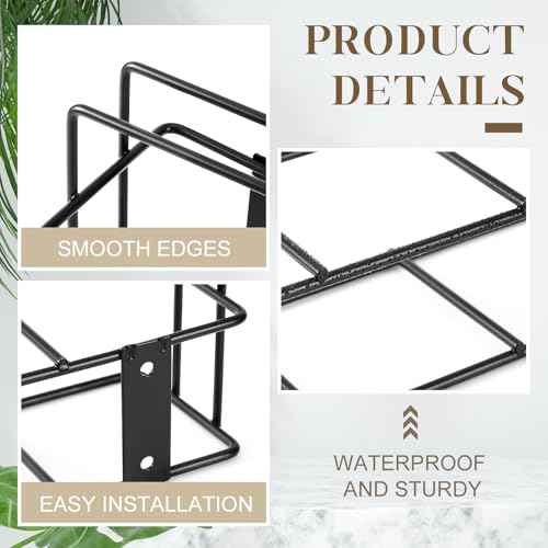 Hicarer 2 Pcs 3 Holes Spray Bottle Storage Rack Holder Wall Mount Organizer Steel Bracket Storage for Garage Home Workspace