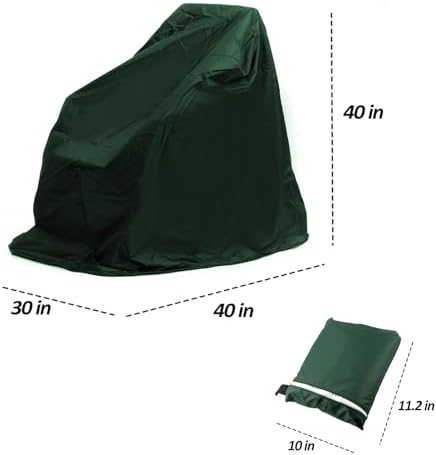 Wheelchair Cover Waterproof Electric Wheelchair Covers for Indoor and Outdoor Travel, 210D Oxford Mobility Scooter Cover for Storage, Prevent Rain Wind Dust Dirt Snow Sun 40x30x40 Inch (Green)