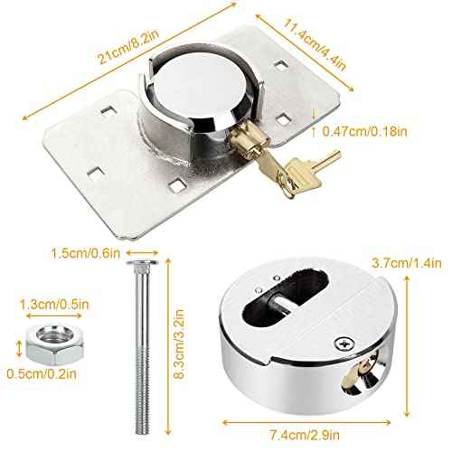 Van Locks, Hidden Shackle Padlock, Hidden Shackle Locks Keyed Alike with Hasp, High Security, for Trailer, Vans, Gates