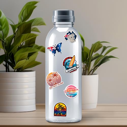 Australia Travel Stickers 50 Pieces Vinyl Waterproof Decal for Laptop Water Bottle Phone Car Window Bike Motorcycle Stakeboard Scrapbook Australian Sticker Gifts