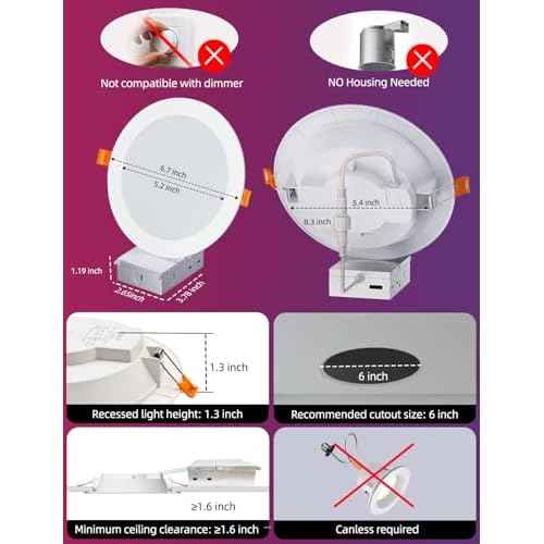 ILC 6 inch led recessed Light, Work with Alexa (Hub Required), App Controlled, RGB Color Changing, 16 Million Colors, CCT: 2700K-6000K, 14W, 120W Equivatlent, 1400LM, CRI 90, Bluetooth Mesh, 6 Packs