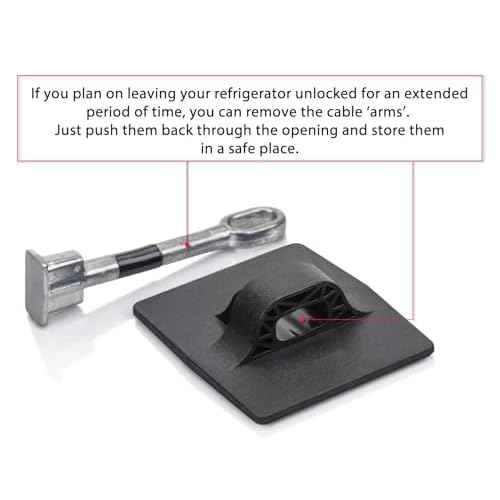 Refrigerator Door Lock with Padlock, Black