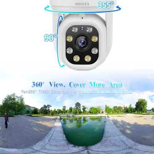 OOSSXX (2-Way Audio & PTZ Camera) 5MP Extend Wireless PTZ Camera WiFi Security System Pan, 24/7 Auto Tracking for Outdoor Indoor,Night Vision,2-Way Audio Surveillance DVR Set