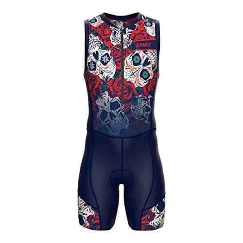 Sparx Men`s Triathlon Suit Trisuit Race Skinsuit Cycling Speed Suit Italian Fabric Swimskin