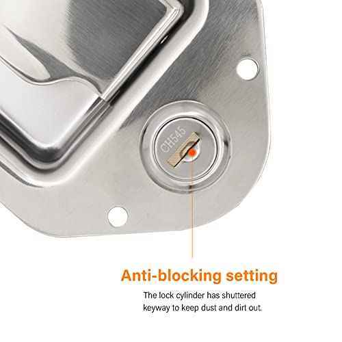 Tool Box Replacement Latch,2 stainless steel Truck Tool Box Latch Paddle Lock Replacement Handle 4-3/8inch x 3-1/4inch Paddle Key
