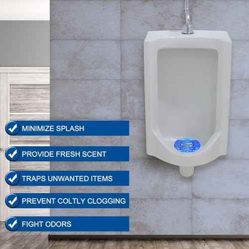 Urinal Screens Deodorizer 56 Pack Urinal Deodorizer Scented Urinal Screen Anti-Splash Urinal Screen for Urinals in Restrooms Restaurants Office Schools (28 Blue+28 Orange)