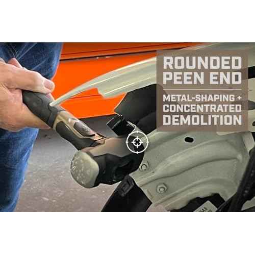 Spec Ops Tools Engineering Hammer, 4 lb Sledge hammer with Removable Soft Mallet Cap & Bi-Material Shock Absorbing & Vibration Dampening Handle, 3% Donated to Veterans, Black/Tan