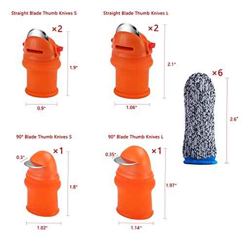 E-TING 12 Pcs Gardening Silicone Thumb Knife Harvesting Tool Finger Plant Fruit Picking Knives Separator Garden Tool