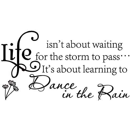 Life Isn't About Waiting for The Storm to Pass¡¦ It's About Learning to Dance in The rain Vinyl Wall Decal Stickers Inspirational Quotes Wall D?cor