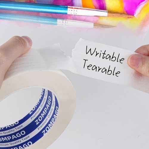 Beige Art Tape ?0.7inx66FT,Removable Low Tack Masking Tape for Craft Supplies,Picture Framing,Watercolor Painting & Education Supplies -Versatile Masking Tape & Glue Tape for Artists
