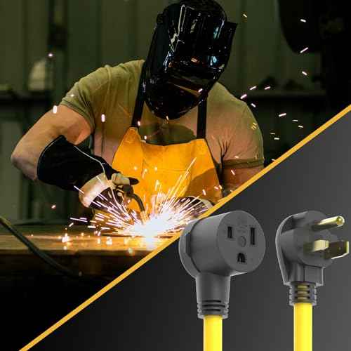 TOOLIOM 40FT 250 Volt Welder Extension Cord 10 AWG NEMA 6-50P to 6-50R Power Extension Cord for Welding Machines with ETL Approved