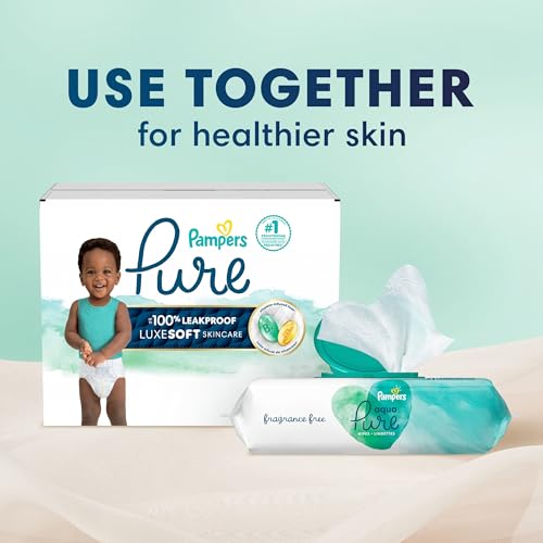 Pampers Pure Baby Diapers, Size 0 (>10 lbs), 76, Up to 100% Leakproof, Premium Hypoallergenic Soft Diapers