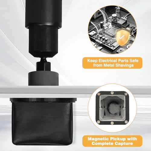 Electrical Dirt Bag - Strong Magnetic Metal Shaving Catcher for Use with Carbide Panel Hole Saws, Square Drilling Catcher Bag for Electrical Panels