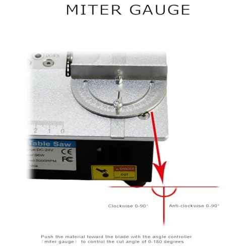 Mini Table Saw, RTOVZON 96W Mini Desktop Electric Saw Cutter 7.1"x5.5", Cut Thickness Adjustable Precision Craft Table Saw with Speed & Angle Adjust 4* Blades, Available for Wood/PCB/Acrylic/Plastic
