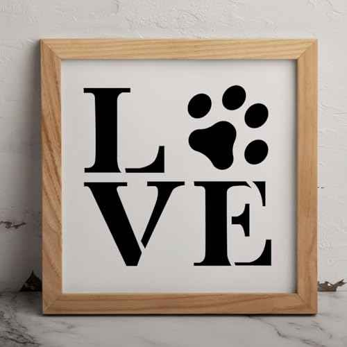 MAGJUCHE Trail of Dog Prints Stencil 6 Inches, Reusable Cat Prints Stencil for Painting DIY Crafts Decor