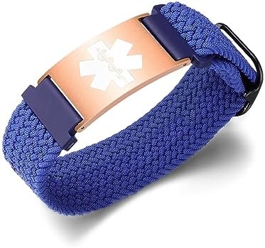 Personalized Sport Medical Alert Bracelets for Women Men - Custom Medical ID Bracelets with Free Engraving - Hook and Loop/Elastic/Stainless Steel/Silicone Watch Wristband Emergency Bracelet