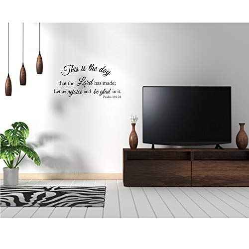 This is The Day That The Lord has Made Let us Rejoice and be Glad in it Psalm 118:24 - Carved Pure Vinyl Wall Decal Bible Verse Christian Quotes Room Art Letters D?coration