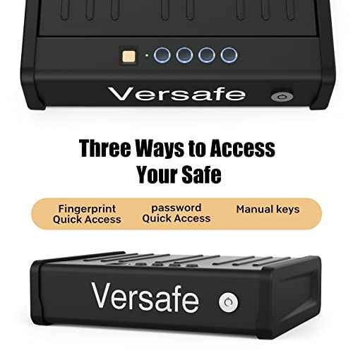 Versafe Gun Safe, Biometric Handgun Safe for Pistols Quick Access Pistol Safe with Fingerprint, KeyPad and Two Keys, Gun Box for Home
