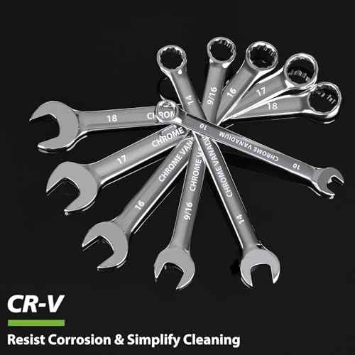 18mm Wrench, Industrial Grade Spanner, Combination Wrenches Metric with 12-Point Box End, 15-Degree Offset, 18mm Wrenches Chrome Vanadium Steel Mirror Polished