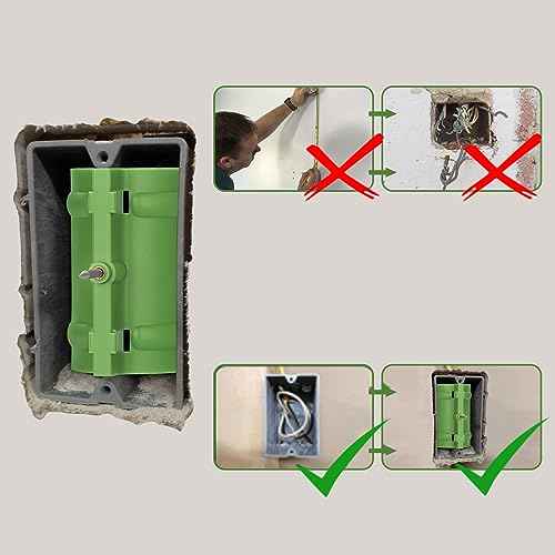 OwnMy 5PCS Drywall Outlet Markers for Drywall Installation No Measuring Needed Drywall Marking Tools for Electrical Outlets, Drywall Outlet Box Marking Locators Drywall Wire Protection Tools, Green