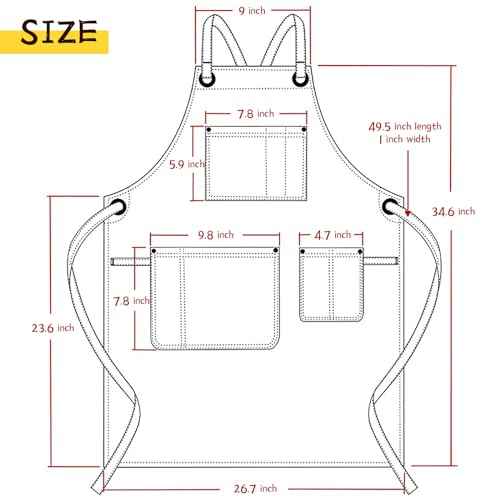 Denim Apron With Pockets For Women,Jean Apron For Hair Stylist,Plus Size Aprons,Denim Work Aprons
