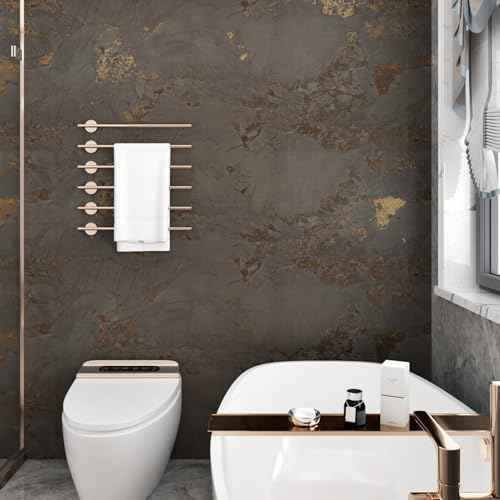 Wallercity Brown Gold Marble Contact Paper for Countertops Marble Wallpaper Matte Counter Contact Paper Waterproof Rock Brown Countertop Peel and Stick for Kitchen Island Table Bathroom 15.8x78.7 Inch