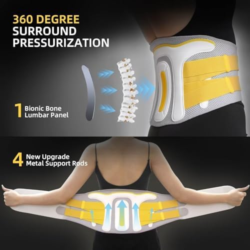 Back Brace for Lower Back Pain Women/Men, Back Support, Comfortable, Breathable, Skin-friendly, Soft, 3D Knitting, for Scoliosis, Sciatica, Herniated Disc