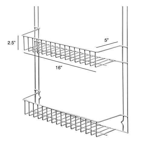 Over the Door Organizer - 6-Tier Adjustable Pantry Shelves and Rack for Kitchen Organization - Organization and Storage by Lavish Home (White)