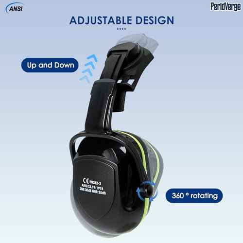 Hard Hat Ear Muffs, Earmuffs for Noise Reduction for Hard Hat Accessories, Construction Ear Protection for Adults