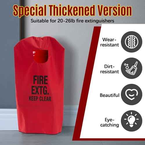 Amylove 2 Pcs Fire Extinguisher Cover 20-26 lb Heavy Duty Thickened Fire Protective Sleeve from Scuffs and Scratches Accessories 18" W x 35" L