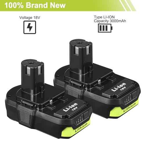 2 Pack Powerful 18V 3.0Ah P108 Replacement Battery for Ryobi 18V Battery Lithium P108 P102 P103 P104 P105 P107 P109 P190, Battery for Ryobi ONE+ Cordless Drill Tool