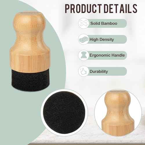 Cutting Board Oil Wax Applicator - 2PCS Bamboo Wood Applicator for Food Grade Mineral Oil Boards, Wooden Butcher Blocks,Spatulas,Spoons,Utensils