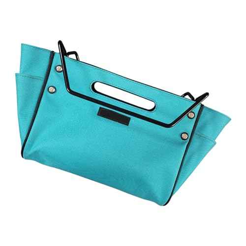 Step Ladder Tool Bag, 600D Oxford Cloth with Multiple Pockets, Heavy Duty Folding Ladder Accessory Pouch for Electrician, Mechanic, Gardening, HVAC, Construction, Light Blue