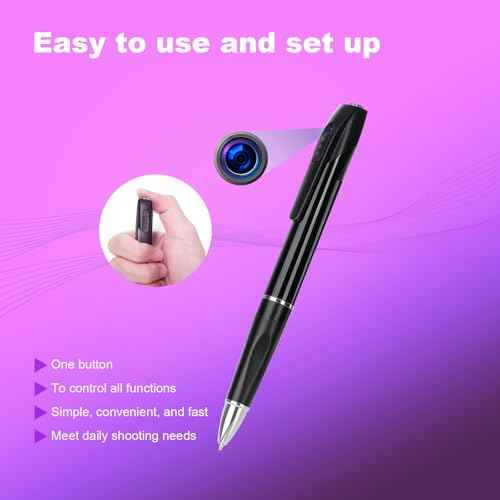 Mini Camera Pen Camera, HD 1080P Small Security Camera, 64GB Rechargeable Nanny Cam