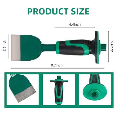 Heavy Duty Masonry Chisel Set,12 Inch Point and Flat Chisel, 9 Inch Brick Chisel With Hand Protector,for Demolition,Mason,Carving,Concrete (3 PCS Set)