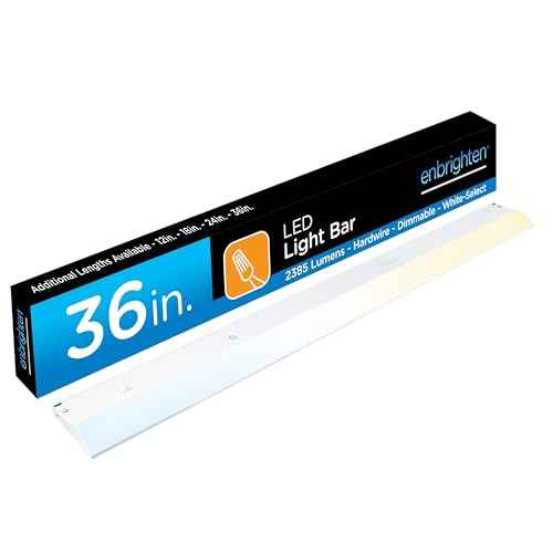 Enbrighten 36 inch Hardwired Under Cabinet Lights, 2385 Lumens, Five White Settings from (2700K-6500K), Full Range Dimmable, Under Counter Light, Linkable Under Counter Lights for Kitchen 82923-T1