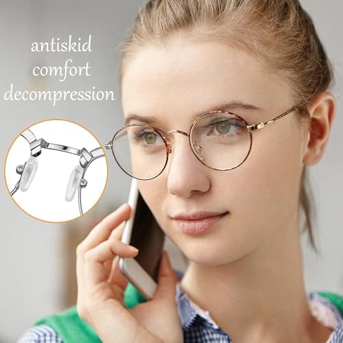 Nogeqi 10 Pairs Eye Glasses Nose Pads Non Slip, Screw-in Eyeglass Nose Pads Non Slip, Soft Silicone Noses Piece for Eyeglasses, Most Glasses & Sunglasses, Anti-Slip & Easy Install