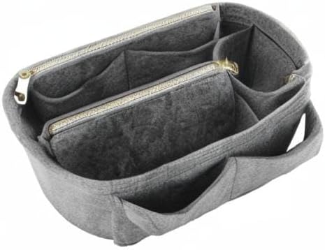 LEXSION Felt Purse Bag Organizer Insert with zipper Bag Tote Shaper Fit Speedy Neverful PM MM