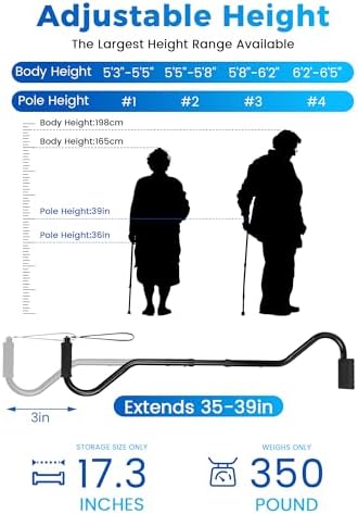Walking Cane, Stair Climbing Cane for Women/Men for Leg Lifter Adjustable Assist Canes with Large Footrest for Relaxed and Walk Up and Down Stairs